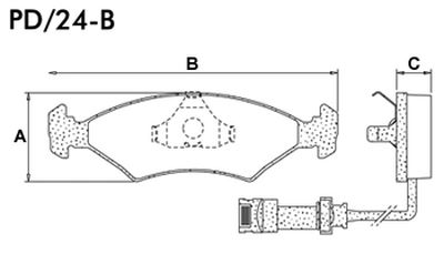 FRASLE PASTILLA EJE DELANT. 18MM  /FORD SIERRA 85> ESCORT 94/95 (1 CABLE DECTECTOR)  /(SIST.TEVES)