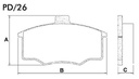 [PD26.0332] FRASLE PASTILLA EJE DELANT. 18MM  /DUNA 88/92 - UNO 84/96 - PICK UP FIORINO 87/93  /(SIST.VARGA)