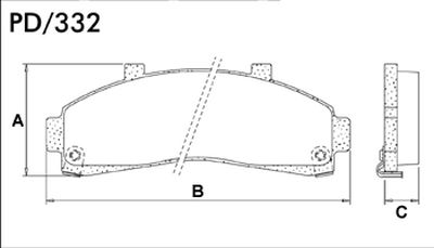 FRASLE PASTILLA EJE DELANT. 16.50MM  /FORD EXPLORER - RANGER 95> SIST.BENDIX / KIA - MAZDA 