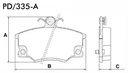 [PD335A.0332] FRASLE PASTILLA EJE DELANT. 17MM  /FIAT REGATTA - TIPO 93/97 - PUNTO 93> SIST.IMPORTADO  /ALFA ROMEO