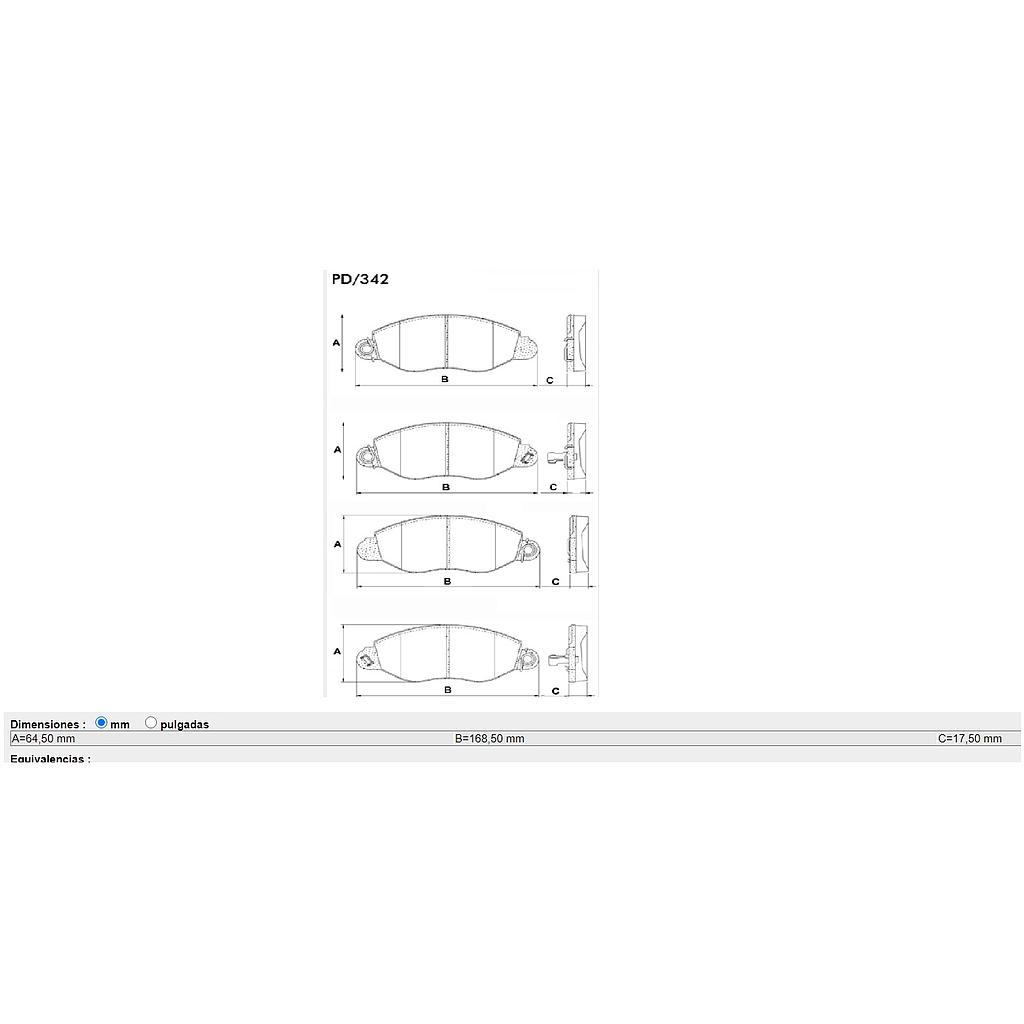 FRASLE PASTILLA EJE DELANT. 17MM  /FORD TRANSIT 00> SIST.BOSCH 