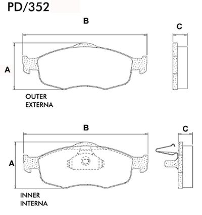 FRASLE PASTILLA EJE DELANT. 18MM  /FORD MONDEO 1.6 / 1.8 / 2.0 16V GUIA  - 4X4 - SW  /SIST.BENDIX