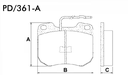 [PD361A.0332] FRASLE PASTILLA EJE DELANT. 19MM  /PEUG 505 INYECCION, TURBO DIESEL 95>  604 (DELANTERO)  /SIST.TENSA