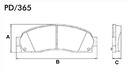 [PD365.0332] FRASLE PASTILLA EJE DELANT. 16.50MM  /FORD EXPLORER 02> EXP.SPORT 01> RANGER 4WD 03>  /MAZDA B2300 - B3000 - B4000 03/05