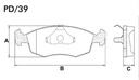 [PD39.0332] FRASLE PASTILLA EJE DELANT. 18MM  /ESCORT XR3 - VERONA 93> GRANADA 84/92 - ORION <95  /VW POINTER 1.8 2.0 (SIST.TEVES)