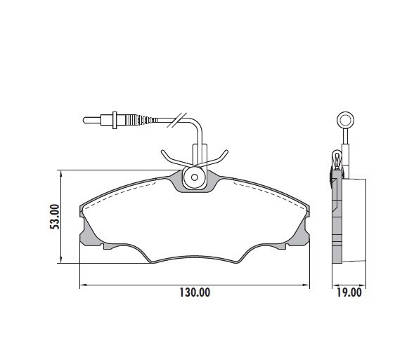 FRASLE PASTILLA EJE DELANT.19MM  /PEUGEOT 406 1.8 - BREAK 95>  /SISTEMA GIRLING