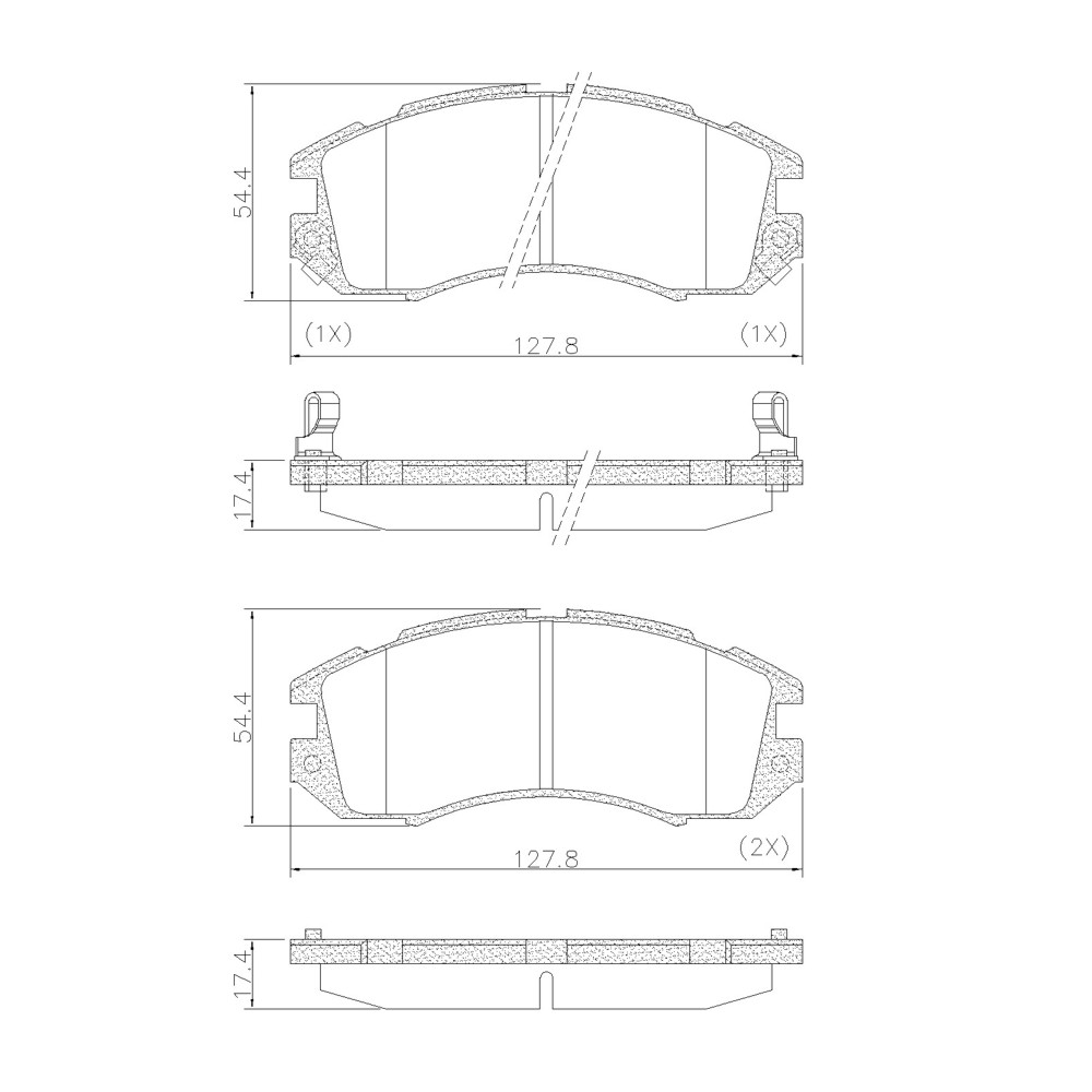 FRASLE PASTILLA EJE DELANT. 17MM  /SUBARU LEGACY 90/94 - IMPRESA  /SISTEMA SUMITOMO