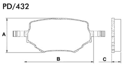 FRASLE PASTILLA EJE DELANT. 14.50MM  /CHEVROLET GRAND VITARA 2000>  /SUZUKI VITARA 1.6 - 2.0 95>