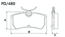 [PD480.0332] FRASLE PASTILLA EJE TARSERO 14.70MM  /FORD FOCUS 1.8 GHIA  99> 