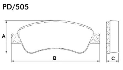 FRASLE PASTILLA EJE DELANT. 19MM  /CITROEN C3 13> C4 17> XSARA 00> XSARA COUPE 00>  /PEUGEOT 207 - 208 - 307 02>