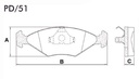 [PD51.0332] FRASLE PASTILLA EJE DELANT. 15.80MM GOL 07/00 PARATTI 97> SAVEIRO 95> SISTEMA TEVES