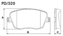 [PD520.0332] FRASLE PASTILLA EJE DELANT. 18.80MM  /SEAT CORDOBA 02> IBIZA 02>  /VW POLO 2.0 03>