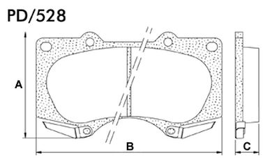 FRASLE PASTILLA EJE DELANT. 17MM TOYOTA HILUX SW4 05>