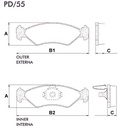 [PD55.0332] FRASLE PASTILLA EJE DELANT. 17.50MM  /FIESTA 96> EUROPEO 95/00 KA 97> BRASILERO  /SISTEMA IMPORTADO