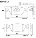 [PD78A.0332] FRASLE PASTILLA EJE DELANT. 18.50MM  /FIAT IDEA 1.8 ADVENTURE 