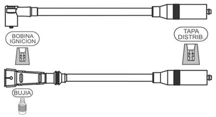 PRESTOLITE CABLE BUJIA GALAXY 1.8-2.0 92/96 M4-PIN  CAP.CHAPA