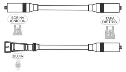 PRESTOLITE CABLE BUJIA GOL-SENDA-SAVEIRO 1.6-1.8 1992> M4-PIN  / CAP.CHAPA ORIGINAL