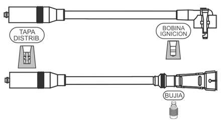PRESTOLITE CABLE BUJIA GOL GLI 1.6I-1.8I-2.0I 1997> CAP.CHAPA  / BOBINA FORD