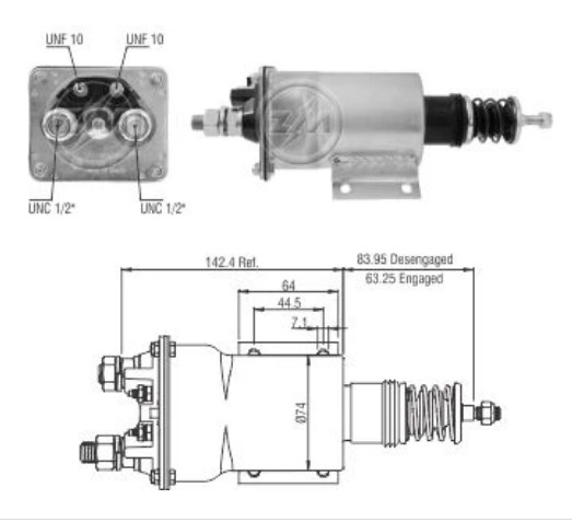 ZM SOLENOIDE F6000 - F9000 - MACK-VOLVO-CUMMINS-CLARK 24V  