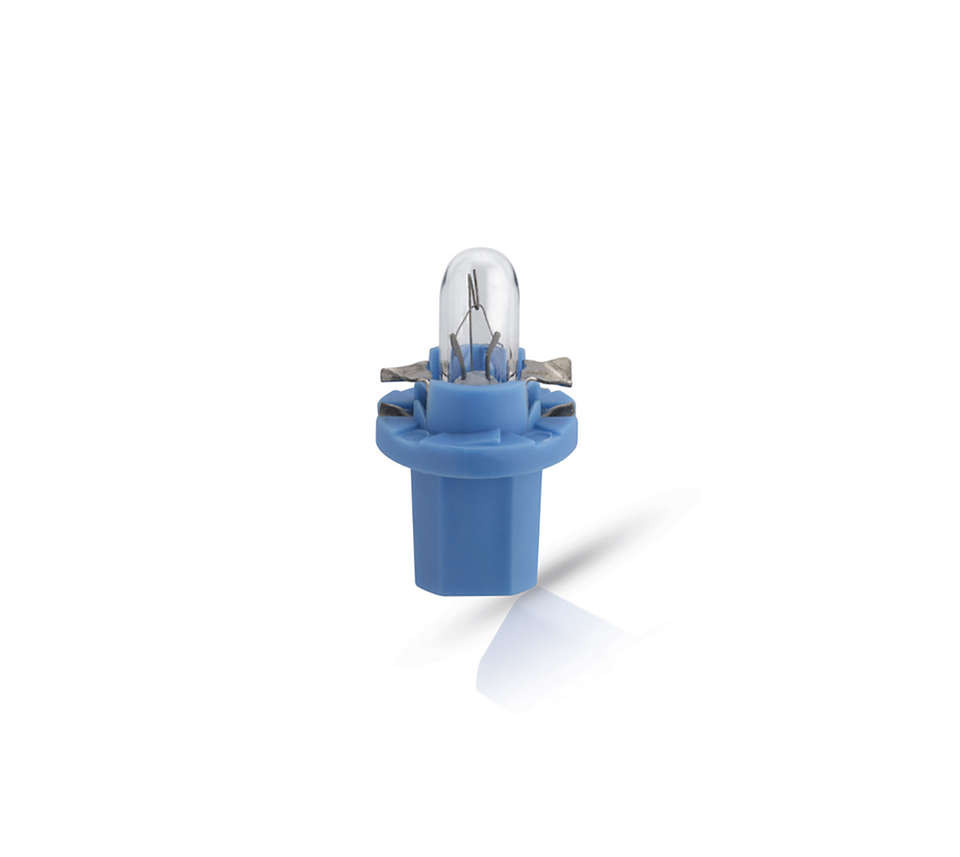 PHILIPS LAMPARA Y PORTAL.TABLERO 12V 1 2W BAX8.5D/1.5 BASE AZUL